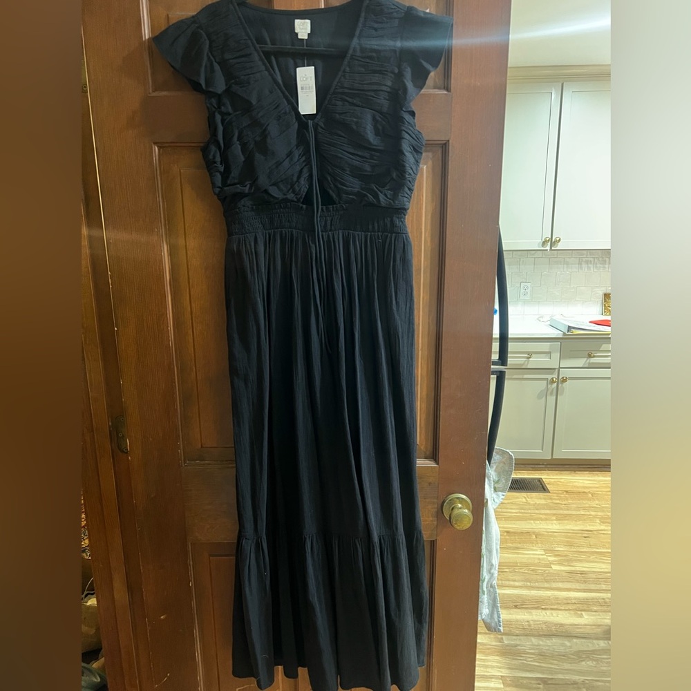 Black loft beach dress nwt M
